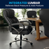 English Elm Commercial Grade Series Big & Tall 500 lb. Rated LeatherSoft Executive Swivel Ergonomic Office Chair with Extra Wide Seat