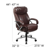 English Elm Commercial Grade Series Big & Tall 500 lb. Rated LeatherSoft Executive Swivel Ergonomic Office Chair with Extra Wide Seat