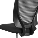 English Elm Commercial Grade Ergonomic Mid-Back Mesh Drafting Chair with Fabric Seat and Adjustable Foot Ring