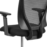 English Elm Commercial Grade Ergonomic Mid-Back Mesh Drafting Chair with Fabric Seat, Adjustable Foot Ring and Adjustable Arms