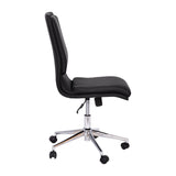 English Elm Commercial Grade Mid-Back Armless Swivel Task Office Chair with LeatherSoft and Adjustable Chrome Base,