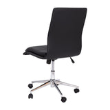 English Elm Commercial Grade Mid-Back Armless Swivel Task Office Chair with LeatherSoft and Adjustable Chrome Base,