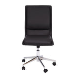 English Elm Commercial Grade Mid-Back Armless Swivel Task Office Chair with LeatherSoft and Adjustable Chrome Base,