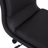 English Elm Commercial Grade Mid-Back Armless Swivel Task Office Chair with LeatherSoft and Adjustable Chrome Base,