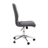 English Elm Commercial Grade Mid-Back Armless Swivel Task Office Chair with LeatherSoft and Adjustable Chrome Base,