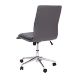 English Elm Commercial Grade Mid-Back Armless Swivel Task Office Chair with LeatherSoft and Adjustable Chrome Base,