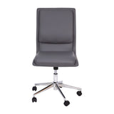 English Elm Commercial Grade Mid-Back Armless Swivel Task Office Chair with LeatherSoft and Adjustable Chrome Base,