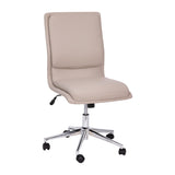 English Elm Commercial Grade Mid-Back Armless Swivel Task Office Chair with LeatherSoft and Adjustable Chrome Base,