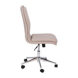 English Elm Commercial Grade Mid-Back Armless Swivel Task Office Chair with LeatherSoft and Adjustable Chrome Base,