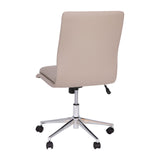 English Elm Commercial Grade Mid-Back Armless Swivel Task Office Chair with LeatherSoft and Adjustable Chrome Base,