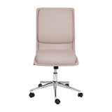 English Elm Commercial Grade Mid-Back Armless Swivel Task Office Chair with LeatherSoft and Adjustable Chrome Base,