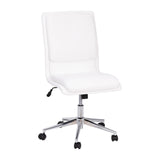 English Elm Commercial Grade Mid-Back Armless Swivel Task Office Chair with LeatherSoft and Adjustable Chrome Base,