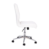 English Elm Commercial Grade Mid-Back Armless Swivel Task Office Chair with LeatherSoft and Adjustable Chrome Base,