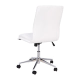 English Elm Commercial Grade Mid-Back Armless Swivel Task Office Chair with LeatherSoft and Adjustable Chrome Base,