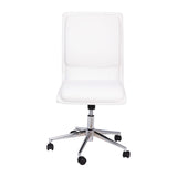 English Elm Commercial Grade Mid-Back Armless Swivel Task Office Chair with LeatherSoft and Adjustable Chrome Base,