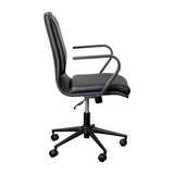 English Elm Commercial Grade Mid-Back Designer Executive LeatherSoft Office Chair with Base and Arms,