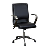 English Elm Commercial Grade Mid-Back Designer Executive LeatherSoft Office Chair with Brushed Chrome Base and Arms,