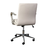 English Elm Commercial Grade Mid-Back Designer Executive LeatherSoft Office Chair with Brushed Chrome Base and Arms, Taupe