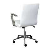 English Elm Commercial Grade Mid-Back Designer Executive LeatherSoft Office Chair with Brushed Chrome Base and Arms,