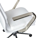 English Elm Commercial Grade Mid-Back Designer Executive LeatherSoft Office Chair with Brushed Chrome Base and Arms,