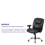 English Elm Commercial Grade Series Big & Tall 400 lb. Rated LeatherSoft Ergonomic Task Office Chair with Chrome Base and Adjustable Arms