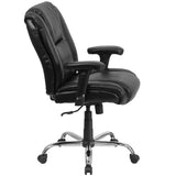 English Elm Commercial Grade Series Big & Tall 400 lb. Rated LeatherSoft Ergonomic Task Office Chair with Chrome Base and Adjustable Arms