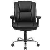 English Elm Commercial Grade Series Big & Tall 400 lb. Rated LeatherSoft Ergonomic Task Office Chair with Chrome Base and Adjustable Arms