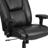 English Elm Commercial Grade Series Big & Tall 400 lb. Rated LeatherSoft Ergonomic Task Office Chair with Chrome Base and Adjustable Arms