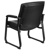 English Elm Commercial Grade Series Big & Tall 500 lb. Rated LeatherSoft Executive Side Reception Chair with Sled Base