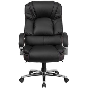 English Elm Commercial Grade Series Big & Tall 500 lb. Rated LeatherSoft Executive Swivel Ergonomic Office Chair with Chrome Base and Arms