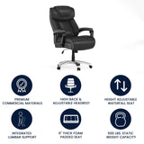 English Elm Commercial Grade Series Big & Tall 500 lb. Rated LeatherSoft Executive Swivel Ergonomic Office Chair with Adjustable Headrest