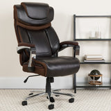 Commercial Grade Big & Tall Office Chair | LeatherSoft Executive Swivel Office Chair with Headrest and Wheels