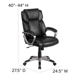 English Elm Commercial Grade Mid-Back LeatherSoft Executive Swivel Office Chair with Padded Arms