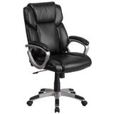 English Elm Commercial Grade Mid-Back LeatherSoft Executive Swivel Office Chair with Padded Arms