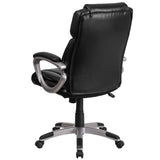 English Elm Commercial Grade Mid-Back LeatherSoft Executive Swivel Office Chair with Padded Arms