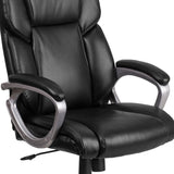 English Elm Commercial Grade Mid-Back LeatherSoft Executive Swivel Office Chair with Padded Arms