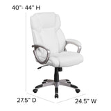 English Elm Commercial Grade Mid-Back LeatherSoft Executive Swivel Office Chair with Padded Arms