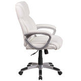 English Elm Commercial Grade Mid-Back LeatherSoft Executive Swivel Office Chair with Padded Arms