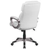 English Elm Commercial Grade Mid-Back LeatherSoft Executive Swivel Office Chair with Padded Arms