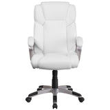 English Elm Commercial Grade Mid-Back LeatherSoft Executive Swivel Office Chair with Padded Arms