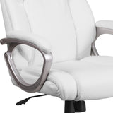 English Elm Commercial Grade Mid-Back LeatherSoft Executive Swivel Office Chair with Padded Arms