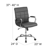 English Elm Commercial Grade Mid-Back Vinyl Executive Swivel Office Chair with Chrome Base and Arms