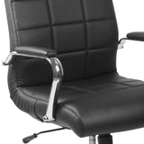 English Elm Commercial Grade Mid-Back Vinyl Executive Swivel Office Chair with Chrome Base and Arms