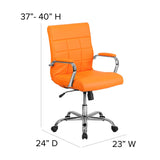 English Elm Commercial Grade Mid-Back Vinyl Executive Swivel Office Chair with Chrome Base and Arms