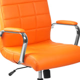 English Elm Commercial Grade Mid-Back Vinyl Executive Swivel Office Chair with Chrome Base and Arms