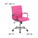 English Elm Commercial Grade Mid-Back Vinyl Executive Swivel Office Chair with Chrome Base and Arms