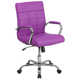 English Elm Commercial Grade Mid-Back Vinyl Executive Swivel Office Chair with Chrome Base and Arms