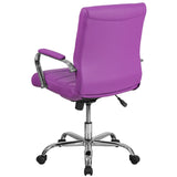 English Elm Commercial Grade Mid-Back Vinyl Executive Swivel Office Chair with Chrome Base and Arms