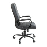 English Elm Commercial Grade High Back LeatherSoft Executive Swivel Office Chair with Frame and Arms