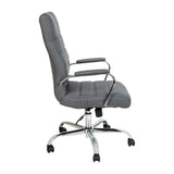 English Elm Commercial Grade High Back LeatherSoft Executive Swivel Office Chair with Chrome Frame and Arms